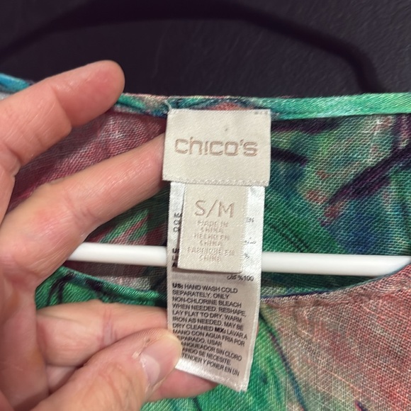 Chico’s Linen Watercolor Poncho Size: S/M - Picture 5 of 6